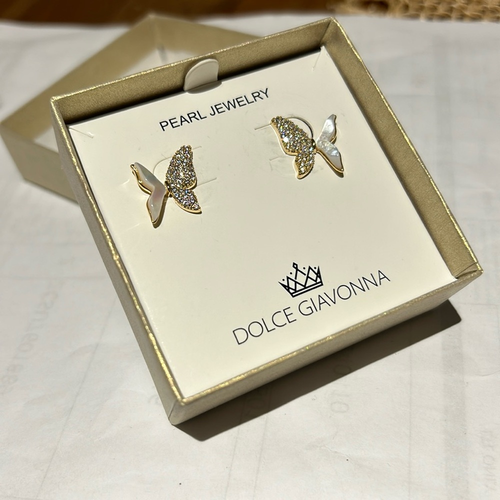 DOLCE GIAVONNA PERAL JEWELRY EARRINGS NEW
